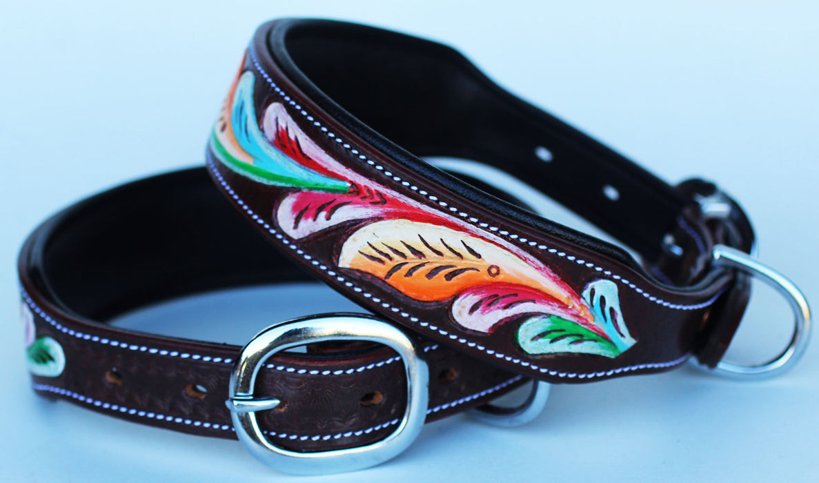Rhinestone Dog Puppy Collar Crystal Western Cow Leather  6024