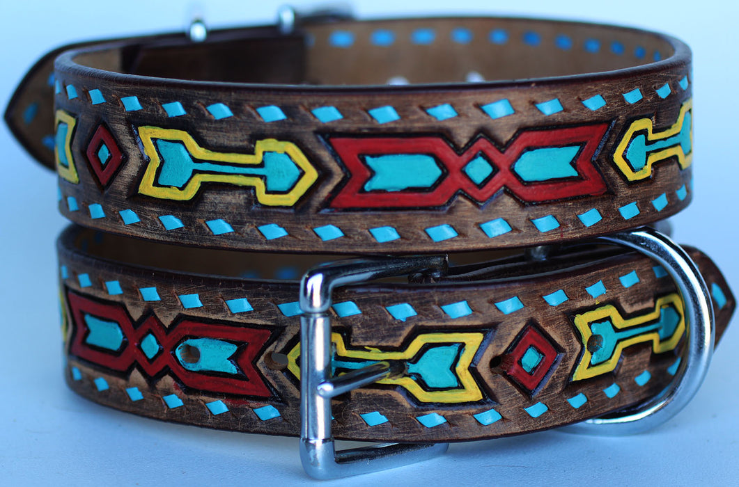Small 13''- 17'' Rhinestone Dog Puppy Collar Crystal Cow Leather  6027