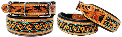 Rhinestone Dog Puppy Collar Crystal Western Cow Leather 6034