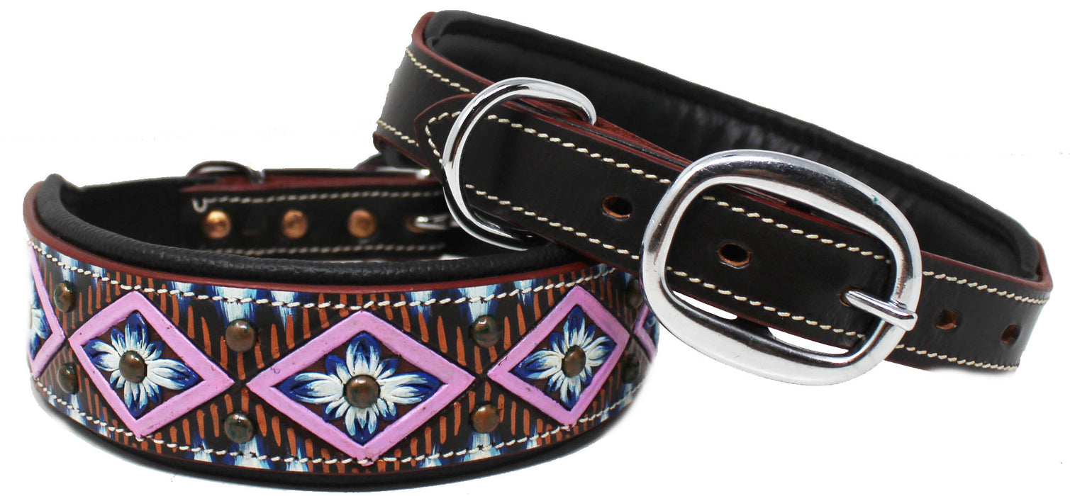 Rhinestone Dog Puppy Collar Crystal Cow Leather Western 6035PR