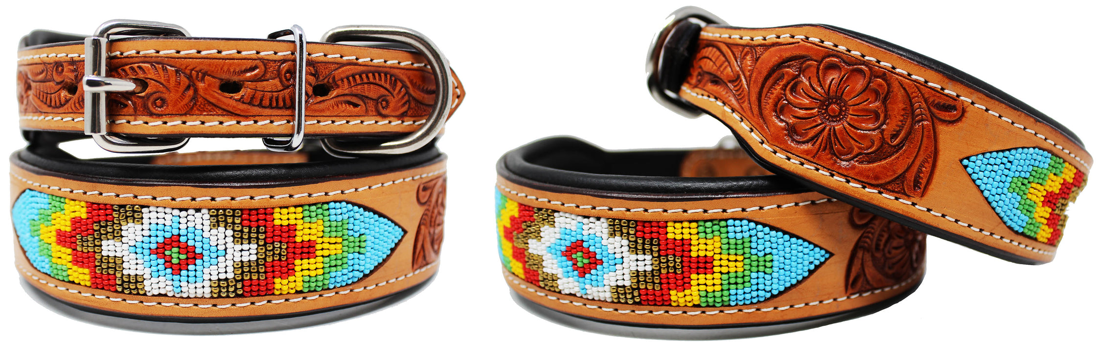 Rhinestone Dog Puppy Collar Crystal Western Cow Leather  6037