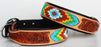 Rhinestone Dog Puppy Collar Crystal Western Cow Leather  6037