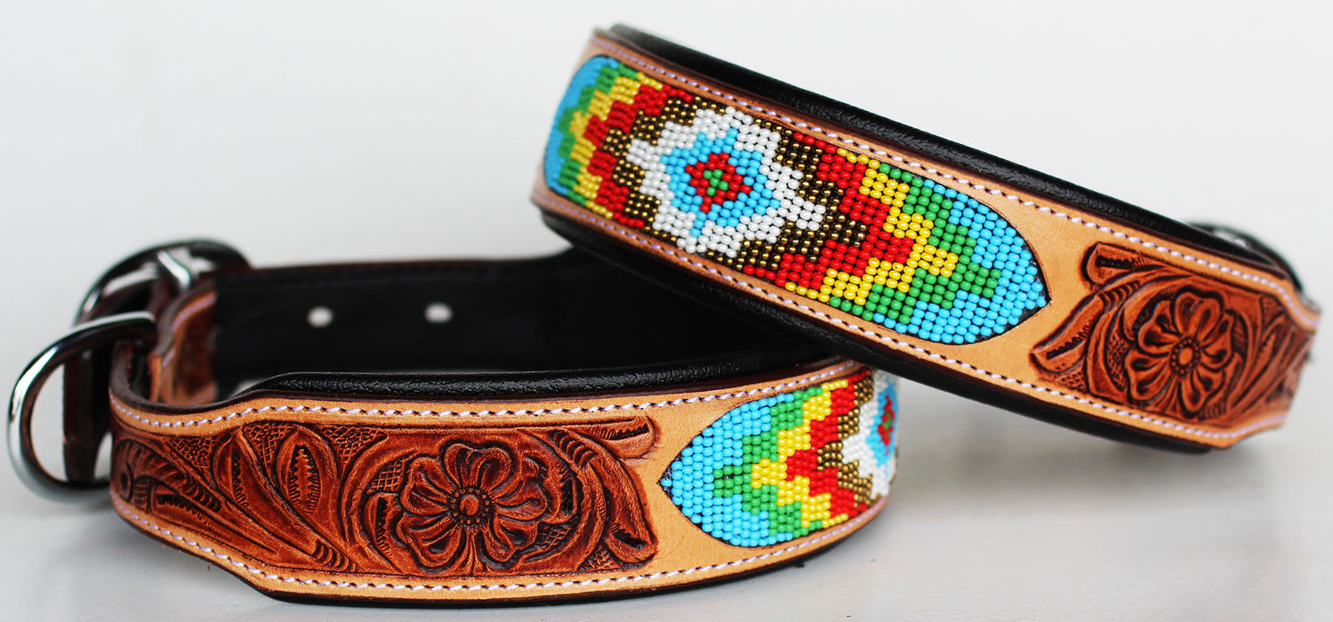 Rhinestone Dog Puppy Collar Crystal Western Cow Leather  6037