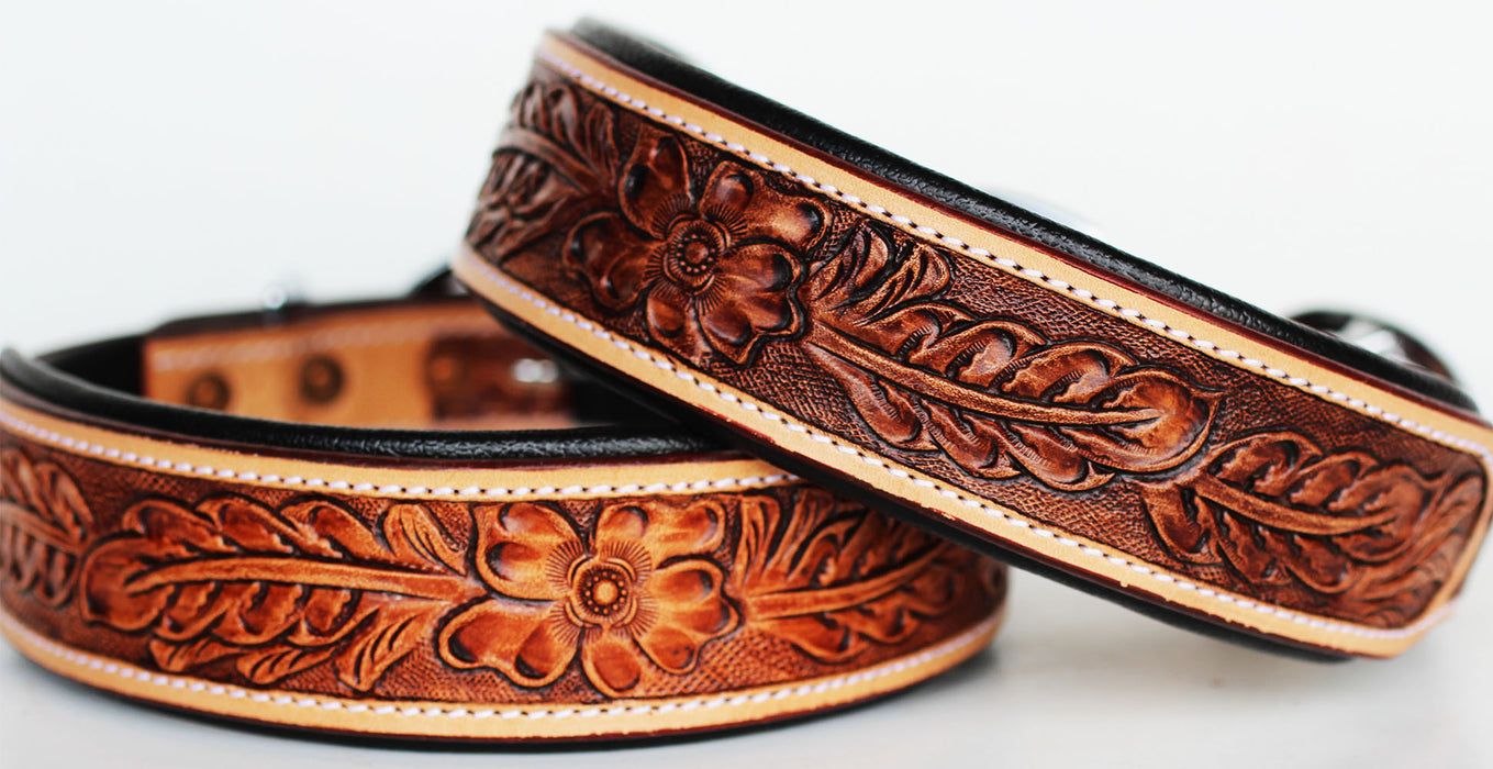 Rhinestone Dog Puppy Collar Crystal Western Cow Leather  6039