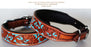 Small 13''- 17''  Dog Puppy Collar Hand Tooled and Painted Cow Leather Western 6047small