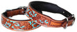 Large 21''- 25'' Dog Puppy Collar Hand Tooled and Painted Cow Leather Western 6047