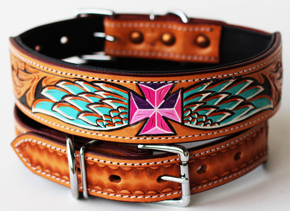 Rhinestone Dog Puppy Collar Crystal Cow Leather 6051