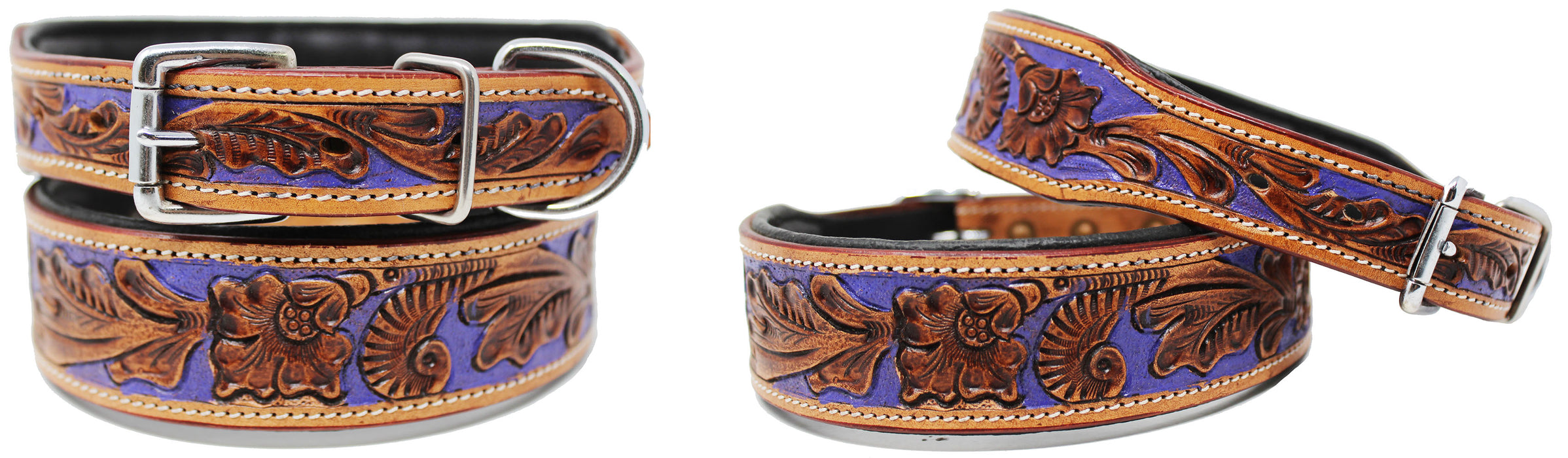 Dog Puppy Collar Cow Leather Adjustable Padded Canine 6060