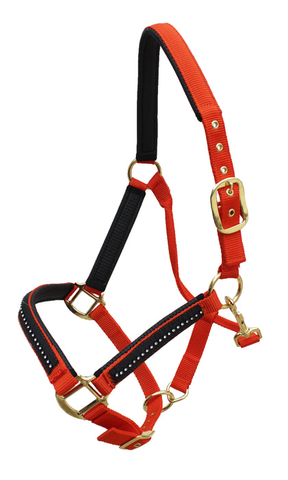 Nylon Horse Neoprene Padded Nylon Adjustable Halter Brass Hardware 606180-81