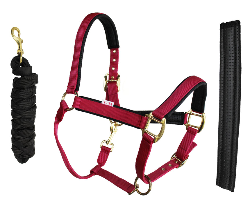 Nylon Horse Neoprene Padded Halter Brass Hardware Horse Tack Equine 606173