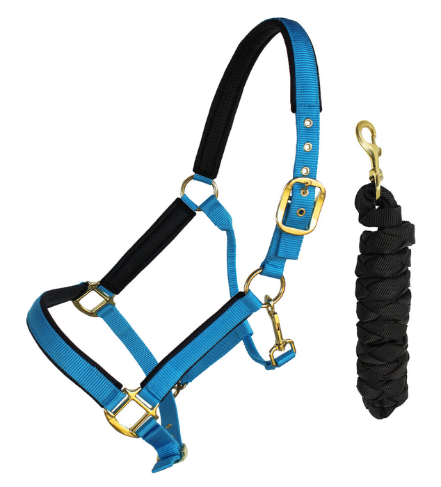 Nylon Horse Neoprene Padded Halter Brass Hardware Horse Tack Equine 606173