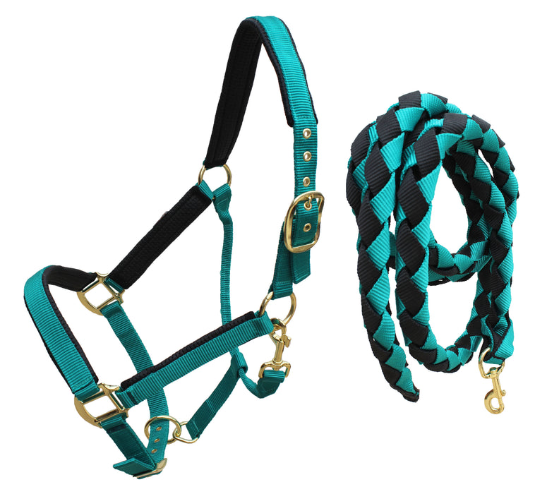 Nylon Horse Neoprene Padded Halter Brass Hardware Horse Tack Equine 606173