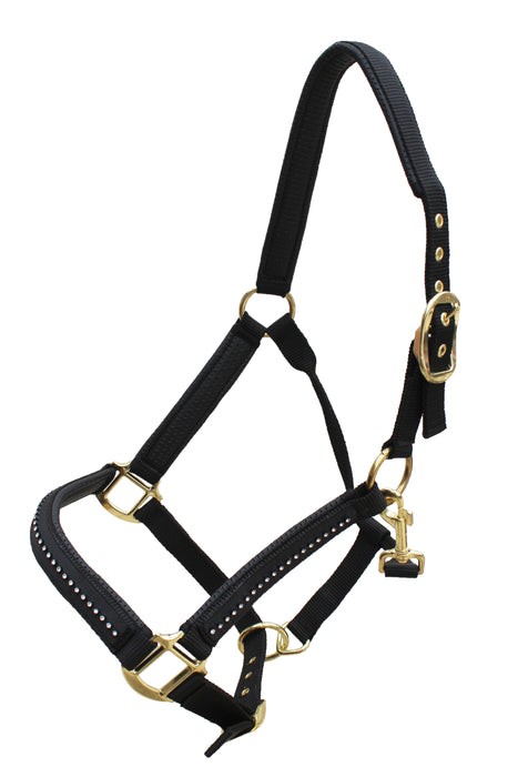 Nylon Horse Neoprene Padded Nylon Adjustable Halter Brass Hardware 606180-81