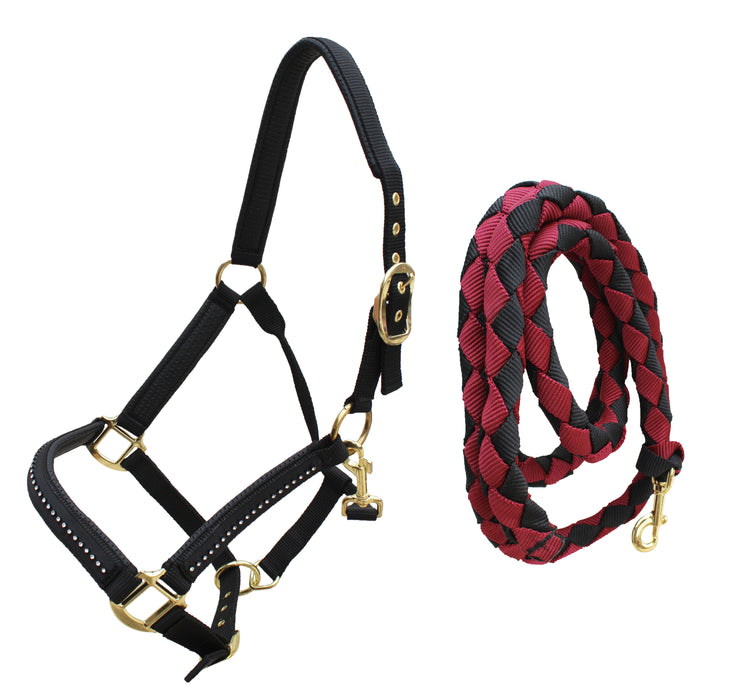 Nylon Horse Neoprene Padded Nylon Adjustable Halter Brass Hardware 606180-81