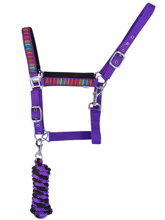 Horse Nylon Serape Neoprene Comfort Adjustable Halter Lead 606193