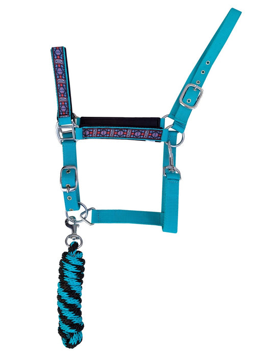 Horse Nylon Neoprene Comfort Adjustable Halter Lead 606196