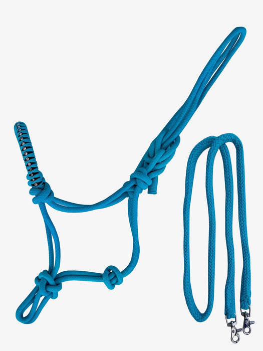 Horse Nylon Braided Rhinestone Noseband Rope Halter w/ reins 606199