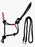 Horse Nylon Braided Rhinestone Noseband Rope Halter w/reins Pink 606208PK