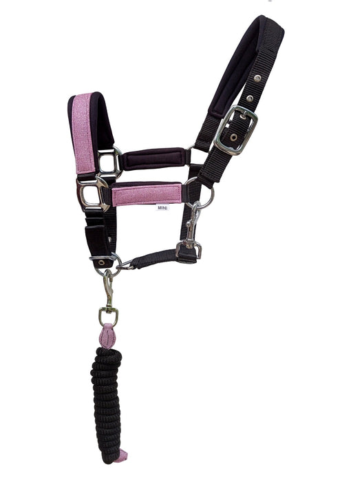 Horse Glitter Nylon Adjustable Padded Halter Lead Rope 606Glitter