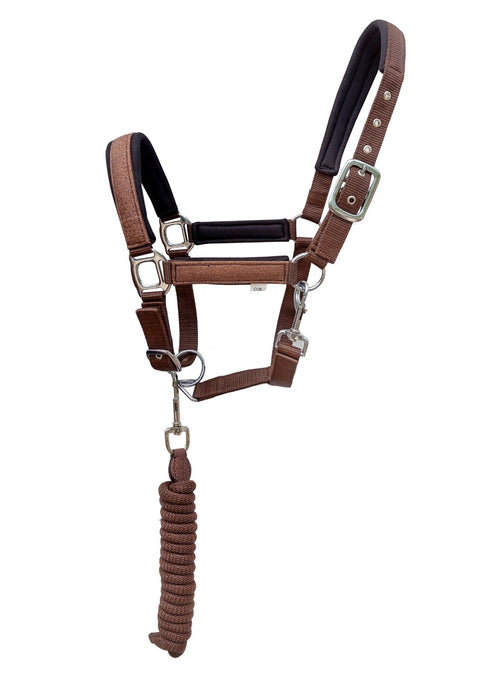 Horse Glitter Nylon Adjustable Padded Halter Lead Rope 606Glitter