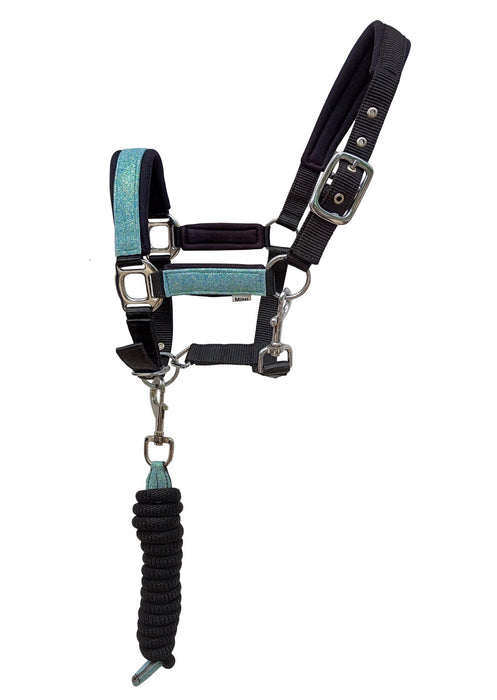 Horse Glitter Nylon Adjustable Padded Halter Lead Rope 606Glitter