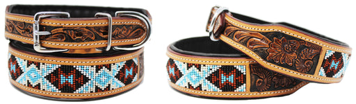 Dog Puppy Collar Cow Leather Adjustable Padded Canine 6065