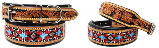 Puppy Dog Collar Cow Leather Adjustable Padded Canine 6071-77