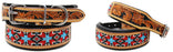 Large 21''- 25'' Puppy Dog Collar Cow Leather Adjustable Padded Canine 6071