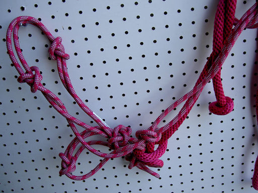 Horse Nylon Rope HALTER Lead Rope Hot Pink Tack Noseband 60666