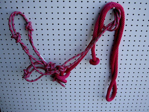 Horse Nylon Rope HALTER Lead Rope Hot Pink Tack Noseband 60666