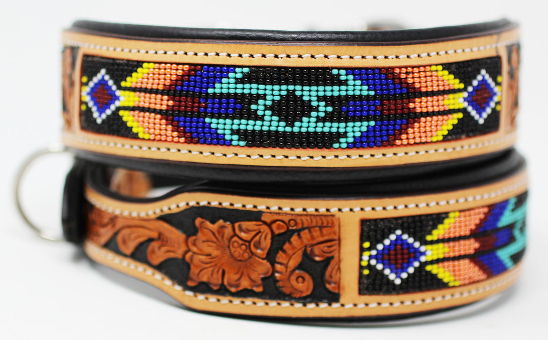 Dog Puppy Collar Genuine Cow Leather Padded Adjustable Padded Canine 6069TL