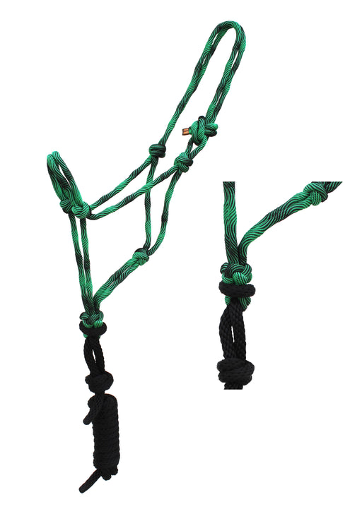 Nylon Horse Nylon Braided Rope Noseband Halter w/ Lead Rope 606RT35