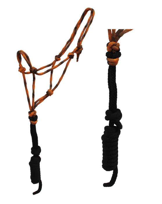 Nylon Horse Nylon Braided Rope Noseband Halter w/ Lead Rope 606RT35
