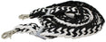 Roping Knotted Horse Tack Western Barrel Reins Rein Nylon Braided BLACK WH 60703