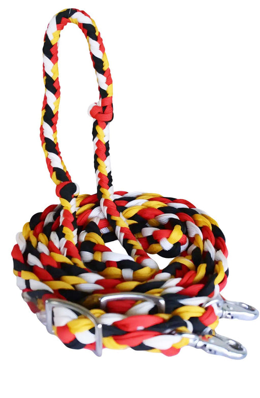 Roping Knotted Horse Western Barrel Nylon Reins Braided 2 Snaps 607P