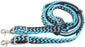 Horse Western Nylon Braided Knotted Roping Barrel Reins Turquoise Brown 60717