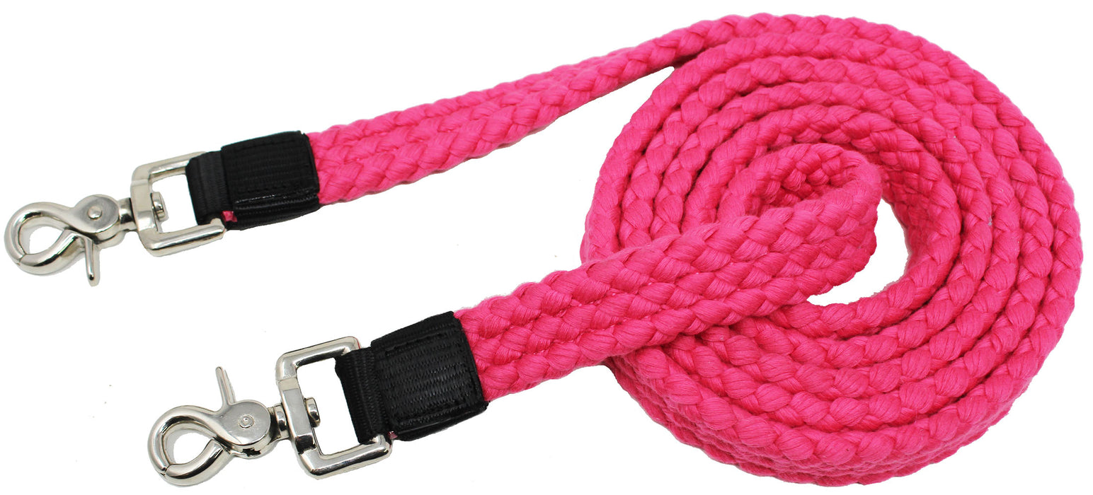 Horse Western Cotton Braided Barrel Racing Reins Orange 60744