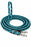 Horse Western Nylon Braided Knotted Roping Barrel Reins Light Blue Black 60718