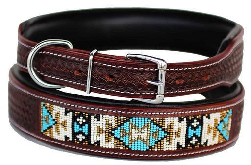 Small 13''- 17'' Dog Puppy Collar Cow Leather Adjustable Padded Canine 6071
