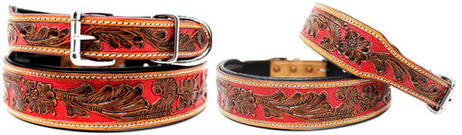 Dog Puppy Collar Genuine Cow Leather Adjustable Padded Canine 6072