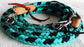 Horse Roping Tack Western Barrel Reins Nylon Braided Leather Turquoise 607230