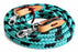 Horse Roping Tack Western Barrel Reins Nylon Braided Leather Turquoise 607230