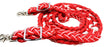 Horse Braided Poly Nylon Roping Western Barrel Reins Tack Red/White 607241