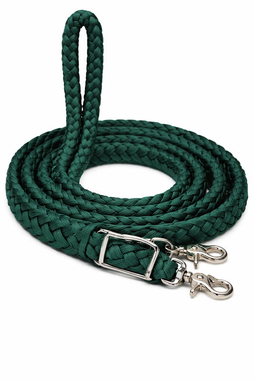 Roping Knotted Horse Tack Western Barrel Reins Nylon Braided Green 60727