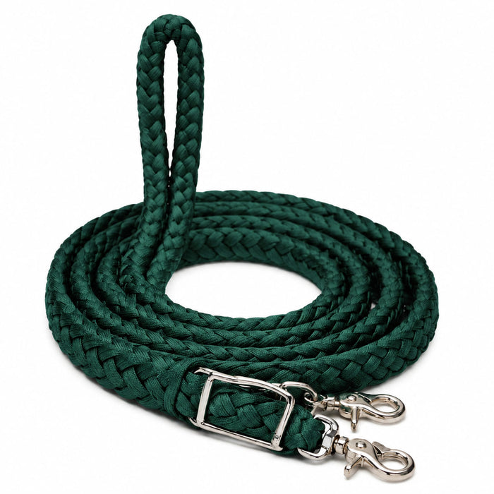 Roping Knotted Horse Tack Western Barrel Reins Nylon Braided 8 Ft. Purple Snaps 60709