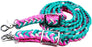 Horse Roping Knotted Western Nylon Braided Barrel Reins Turquoise Pink 607304