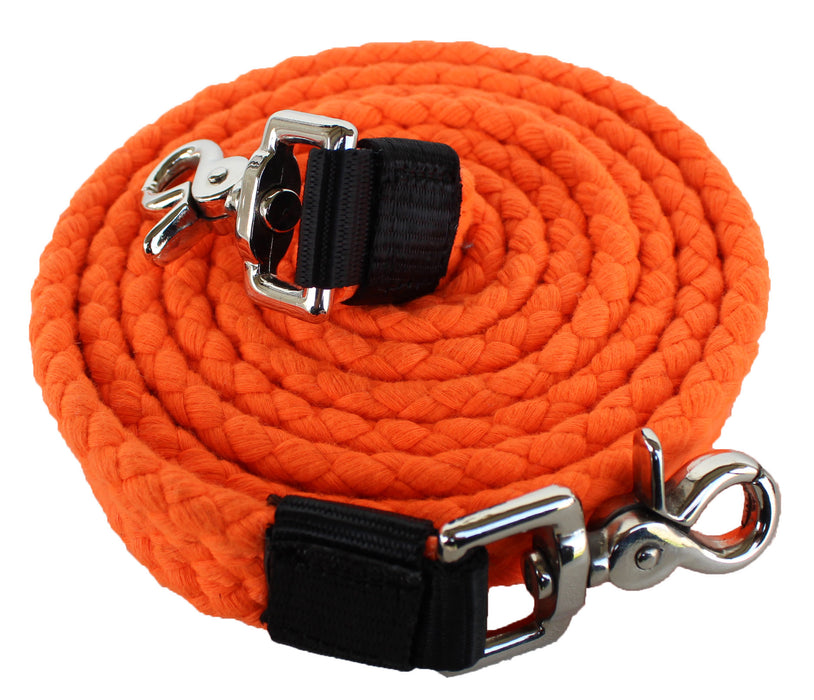 Horse Western Cotton Braided Barrel Racing Reins Orange 60744