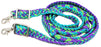 Horse Western Nylon Braided 8 Ft. Knotted Roping Barrel Reins Purple Teal Orange 60737