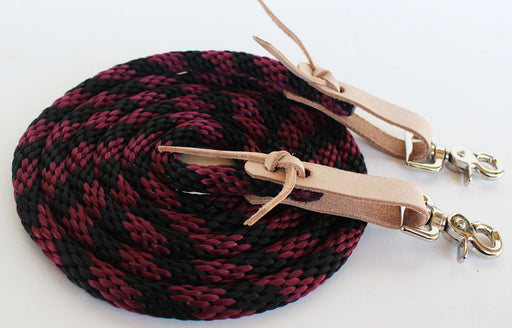 Horse Roping Western Barrel Contest Reins Nylon Braided Snap 7' 607491-497