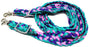 Horse Western Nylon Braided 8 Ft. Knotted Roping Barrel Reins Purple Teal Orange 60737